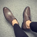 Autumn and winter 2020 new Brock carved men's shoes casual British business shoes round head breathable men's shoes