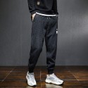 Corduroy pants men's winter trend loose corset leisure pants teenagers Plush thickened fashion sports pants