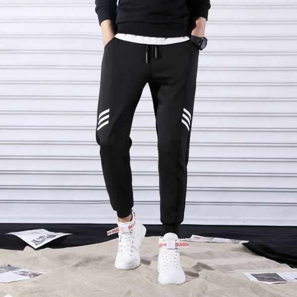 Spring and autumn new stall men's small foot sports casual pants for male students 