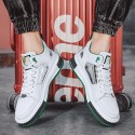 Spring and summer 2021 round head leisure sports men's super fiber low top spot white flat heel solid stitched men's board shoes