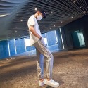 Men's autumn and winter casual pants men's sports pants men's small foot binding hip hop versatile side three bar guard pants