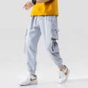 Summer 2020 men's loose functional overalls Korean casual corset men's trendy Multi Pocket drawstring Capris