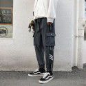 Men's overalls new products in autumn and winter Korean fashion casual versatile sports men's youth loose Plush pants 