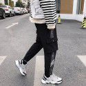 Men's overalls new products in autumn and winter Korean fashion casual versatile sports men's youth loose Plush pants 