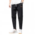 Men's casual pants men's autumn 2020 new cotton linen loose legging trend simple Capris