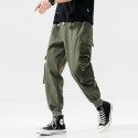 Summer 2020 men's loose functional overalls Korean casual corset men's trendy Multi Pocket drawstring Capris
