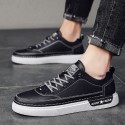 2021 spring new daily super fiber round head men's shoes white solid low top men's casual board shoes