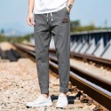 Men's casual pants men's autumn 2020 new cotton linen loose legging trend simple Capris