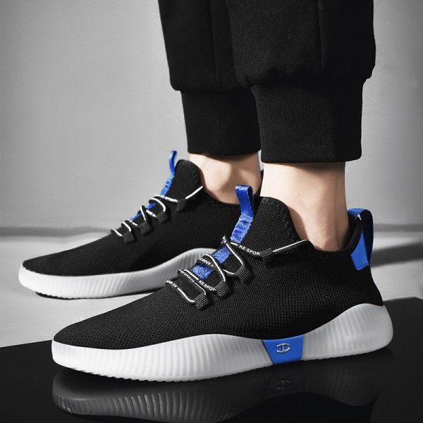 Men's shoes autumn new 2019 Korean fashion breathable flying net shoes light net red sleeve sports casual shoes men's shoes
