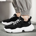 Sports shoes men's 2019 summer new breathable net daddy shoes men's Korean chaozhuba leather thick sole running men's shoes