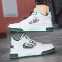 Spring and summer 2021 round head leisure sports men's super fiber low top spot white flat heel solid stitched men's board shoes