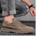 Men's shoes autumn and winter 2020 new leather leisure sports low help tooling fashion shoes Korean youth versatile men's shoes