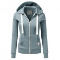 Cross border source Amazon personalized leisure sports cardigan zipper women's Hooded Sweater 