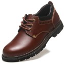 Men's shoes fall 2019 men's big head work shoes leather casual versatile short boots tide shoes low top Martin shoes men's shoes
