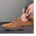 Men's shoes autumn and winter 2020 new leather leisure sports low help tooling fashion shoes Korean youth versatile men's shoes