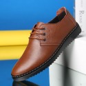 Manufacturers direct autumn new casual men's shoes low top breathable casual men's shoes round head fashion leather men's shoes