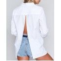 Direct sales of new long sleeve split back shirt for women's clothing manufacturers