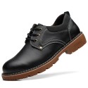 Wholesale autumn new products four seasons men's casual leather shoes thick soled casual leather lace up men's single shoes manufacturers