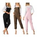 Europe and the United States in the summer of 2018 loose casual pocket belt pants women's large one-piece pants
