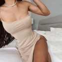 Cross border new solid split single sling skirt 23002p Strapless sexy slim dress in spring 2020