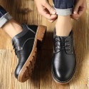 Wholesale autumn new products four seasons men's casual leather shoes thick soled casual leather lace up men's single shoes manufacturers