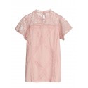 European and American clothing summer lace T-shirt summer short sleeve geometric stitching lace top