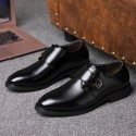 Cross border large spring new business casual men's shoes Velcro British leather formal fashion men's shoes