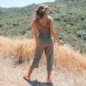 Amazon European and American women's wear in summer of 2018, ear side sling, new solid color one-piece pants for women