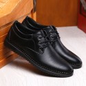 2020 new fashion casual men's shoes British leather shoes flat bottom lace breathable men's shoes manufacturers direct sales