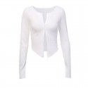 European and American new sexy zipper cardigan 93338 foreign trade cross border temperament slim long sleeve top autumn women's wear 