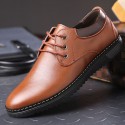 2020 new fashion casual men's shoes British leather shoes flat bottom lace breathable men's shoes manufacturers direct sales