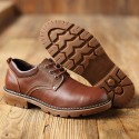 Wholesale autumn new products four seasons men's casual leather shoes thick soled casual leather lace up men's single shoes manufacturers