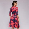 2018 spring and autumn women's dress retro banquet round neck Printed Dress Fashion A-line sexy casual dress