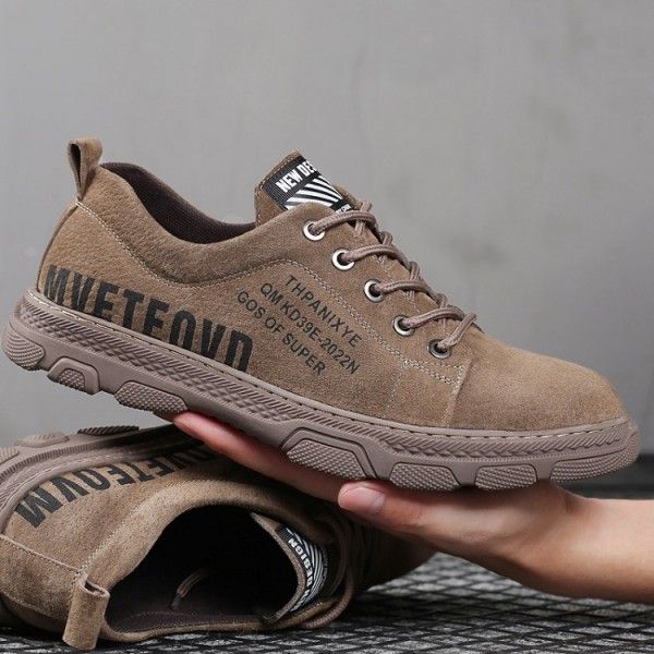 Men's shoes autumn and winter 2020 new leather leisure sports low help tooling fashion shoes Korean youth versatile men's shoes