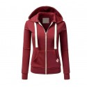 Cross border source Amazon personalized leisure sports cardigan zipper women's Hooded Sweater 