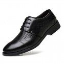 Summer hollow breathable sandal formal business casual men's shoes daily pointed Leather Men's hole shoes wholesale
