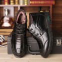 Cotton shoes men's new winter casual leather father's shoes middle-aged and elderly Plush warm cotton shoes non slip men's cotton shoes