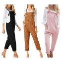 Europe and the United States in the summer of 2018 loose casual pocket belt pants women's large one-piece pants