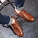 Manufacturers direct autumn new casual men's shoes low top breathable casual men's shoes round head fashion leather men's shoes