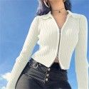 Europe and the United States in 2019 autumn and winter new knitted base coat 83176 sweater manufacturers direct zipper half high collar women