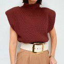 Foreign trade cross border autumn and winter new pure color woolen sweater 27458p sexy temperament high neck short sleeve sweater top female 