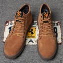 Men's cotton shoes new men's Plush casual cotton shoes youth fashion Martin boots men's leather high help tooling shoes