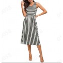 EBay Amazon wish cross border European and American women's summer stripe stitching dress