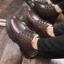 Factory direct selling genuine leather men's cotton shoes, winter Plush warm men's shoes, leisure men's Non Slip middle-aged and old dad's cotton shoes