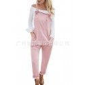 Europe and the United States in the summer of 2018 loose casual pocket belt pants women's large one-piece pants