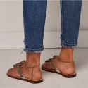 Factory direct supply for foreign trade size sandals diamond flat shoes Amazon express super size 47