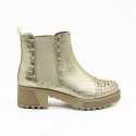Cross border women's shoes autumn and winter thick heel round head short boots mirror stone grain foreign trade large Martin boots manufacturers direct sales