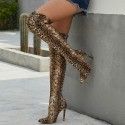 2021 new high-heeled boots foreign trade Europe and the United States over the knee snake pattern pointed sexy fashion nightclub pointed big size 35-42