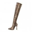 2021 new high-heeled boots foreign trade Europe and the United States over the knee snake pattern pointed sexy fashion nightclub pointed big size 35-42