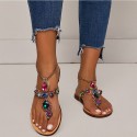 Factory direct supply for foreign trade size sandals diamond flat shoes Amazon express super size 47